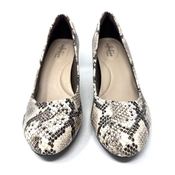 Clarks Adriel Viola Pumps Womens Sz 7.5 Leather Snakeskin High Heel Stiletto NEW - Picture 3 of 15